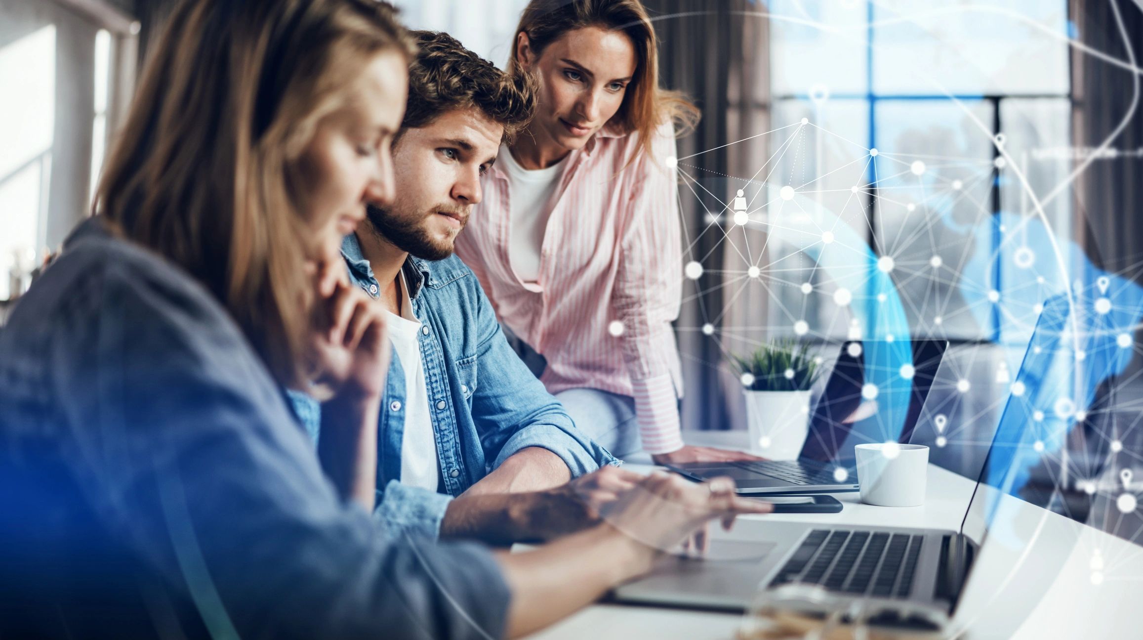 modern web hosting business team technology